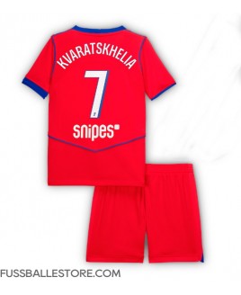 Günstige Paris Saint-Germain Khvicha Kvaratskhelia #7 3rd trikot Kinder 2025-26 Kurzarm (+ Kurze Hosen)
